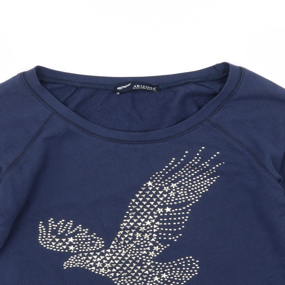 AriZona Womens Blue  Jersey Pullover Sweatshirt Size 14