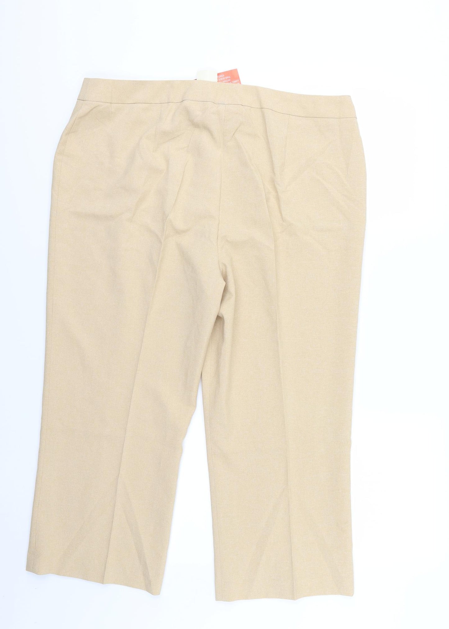 For Women Womens Beige  Rayon Trousers  Size 18 L23 in