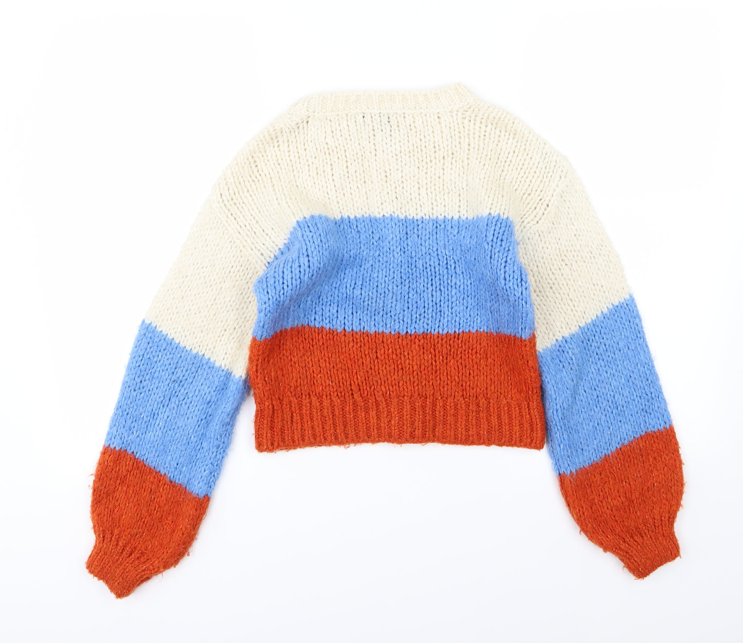 New Look Girls Multicoloured Striped Knit Pullover Jumper Size 10-11 Years