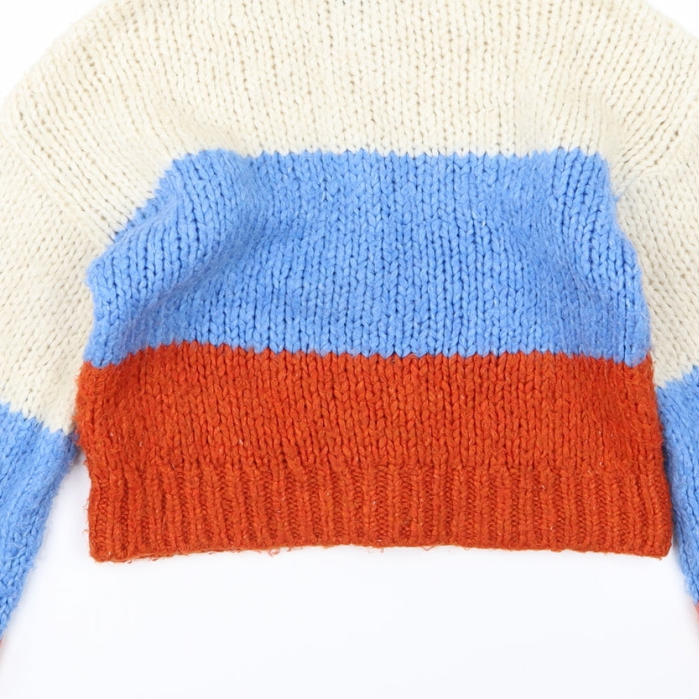 New Look Girls Multicoloured Striped Knit Pullover Jumper Size 10-11 Years