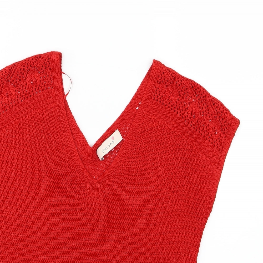 Marks and Spencer Womens Red  Knit Pullover Jumper Size 10