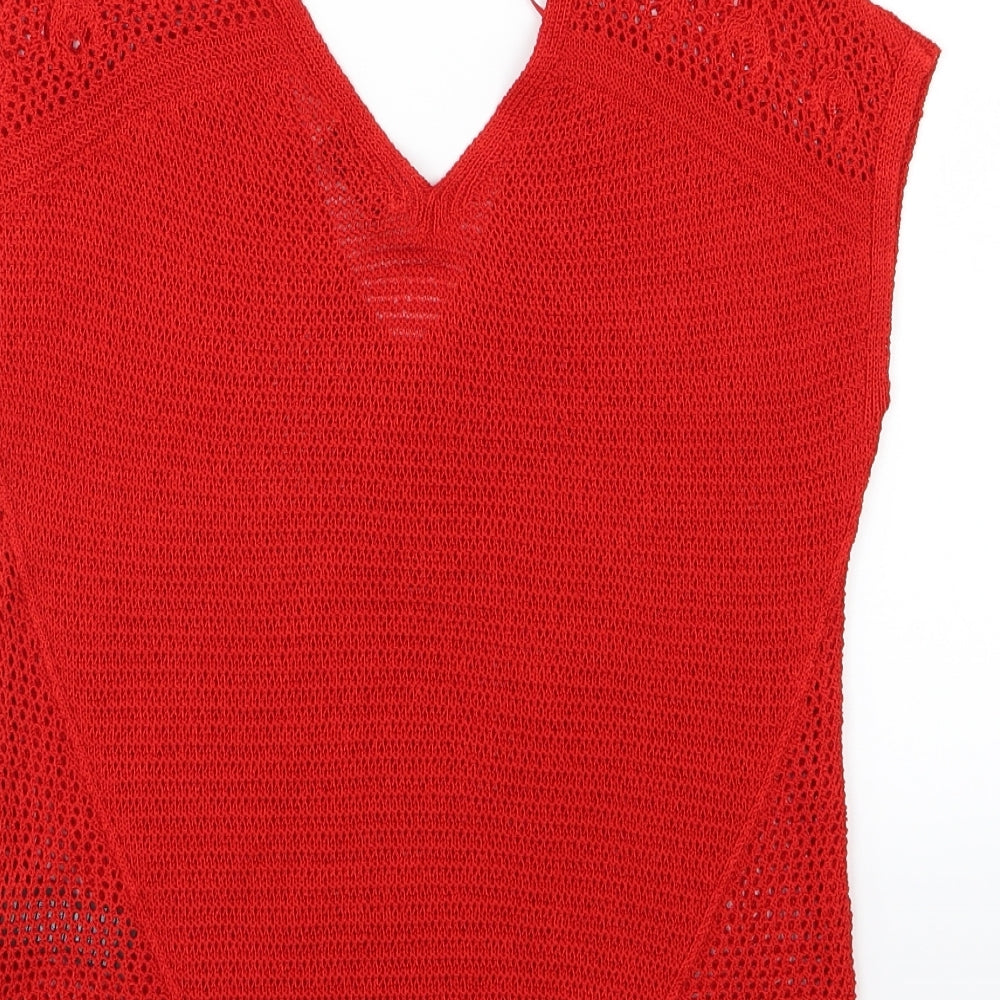 Marks and Spencer Womens Red  Knit Pullover Jumper Size 10