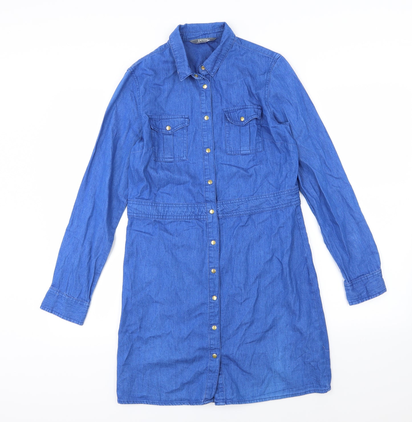 Dorothy Perkins Womens Blue  Denim Shirt Dress  Size 10