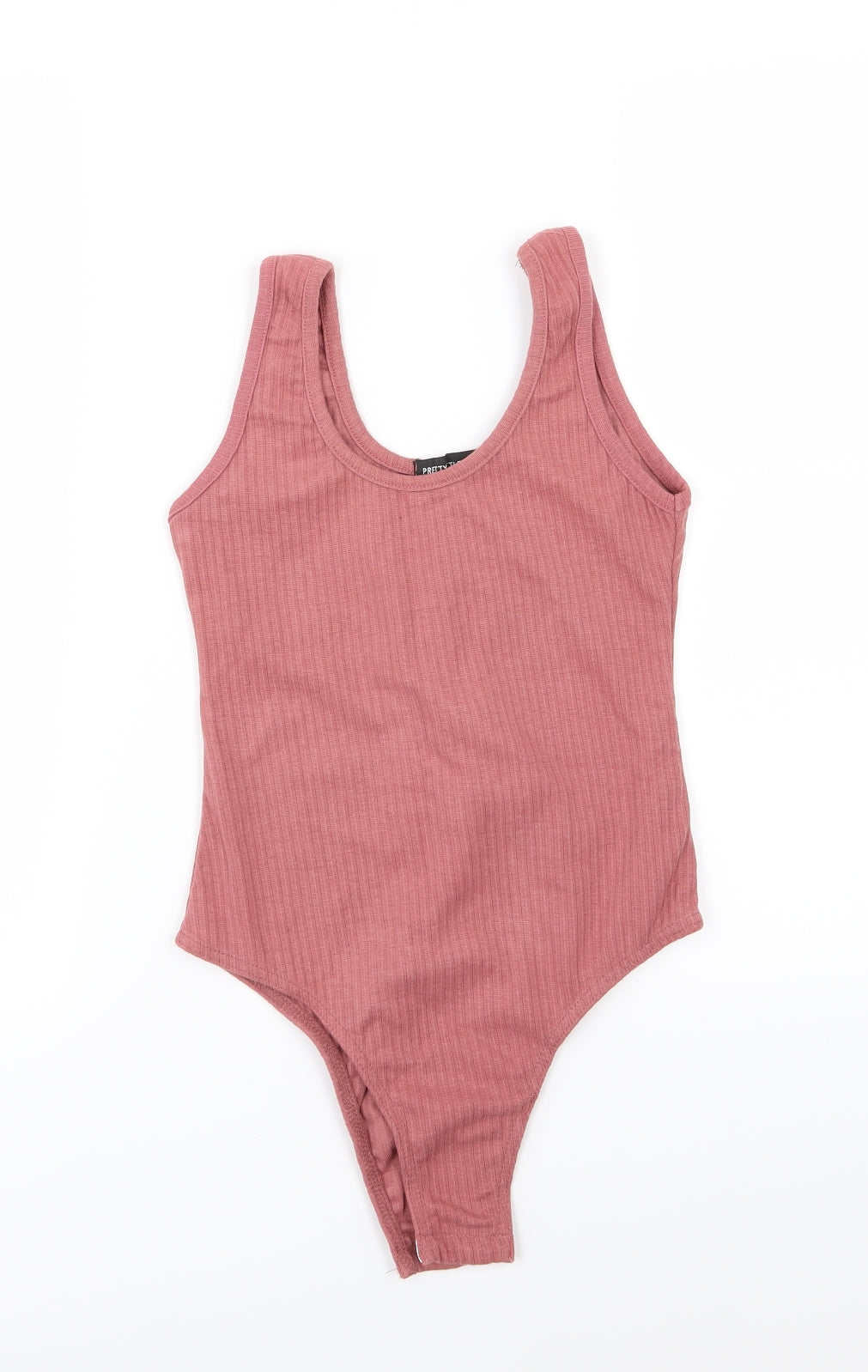 PRETTYLITTLETHING Womens Pink  Jersey Basic Tank Size 10  - Bodysuit