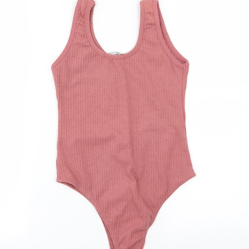 PRETTYLITTLETHING Womens Pink  Jersey Basic Tank Size 10  - Bodysuit