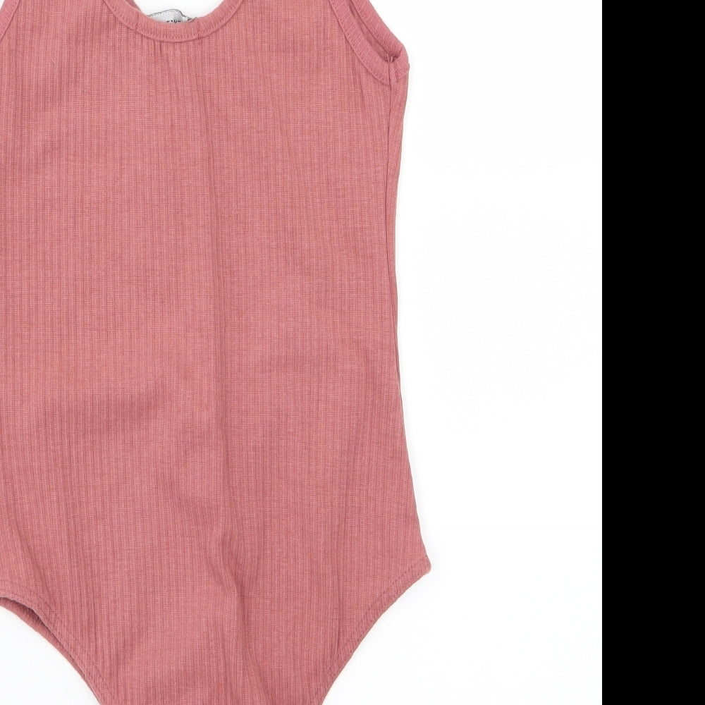 PRETTYLITTLETHING Womens Pink  Jersey Basic Tank Size 10  - Bodysuit