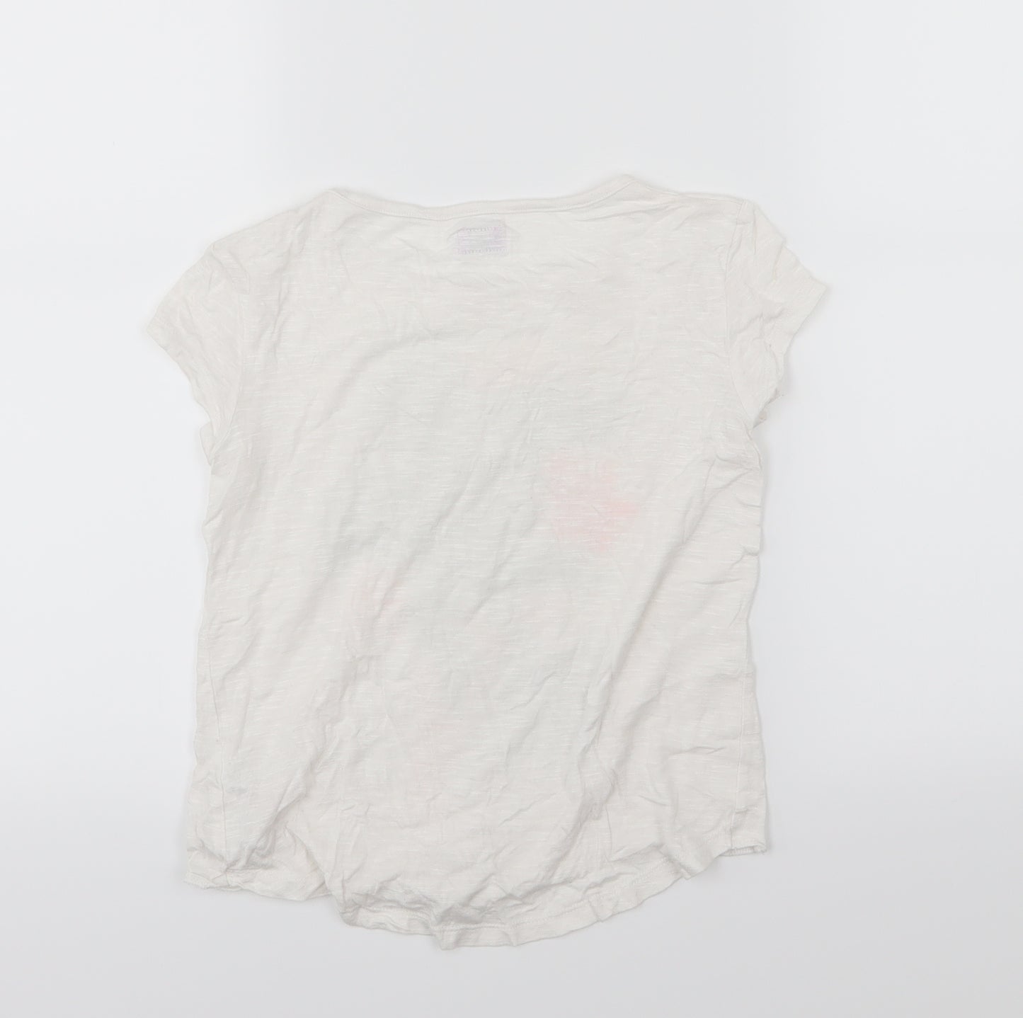 F&F Girls White  Jersey Basic T-Shirt Size 9-10 Years  - Parrot