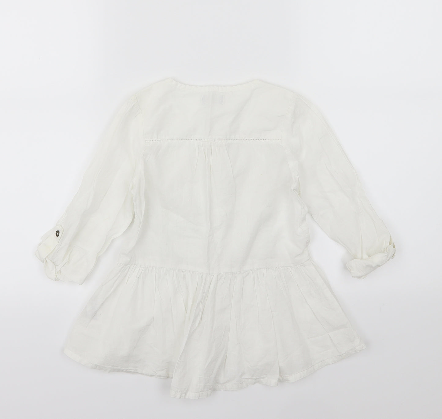 NEXT Girls White  Woven Basic Blouse Size 6 Years