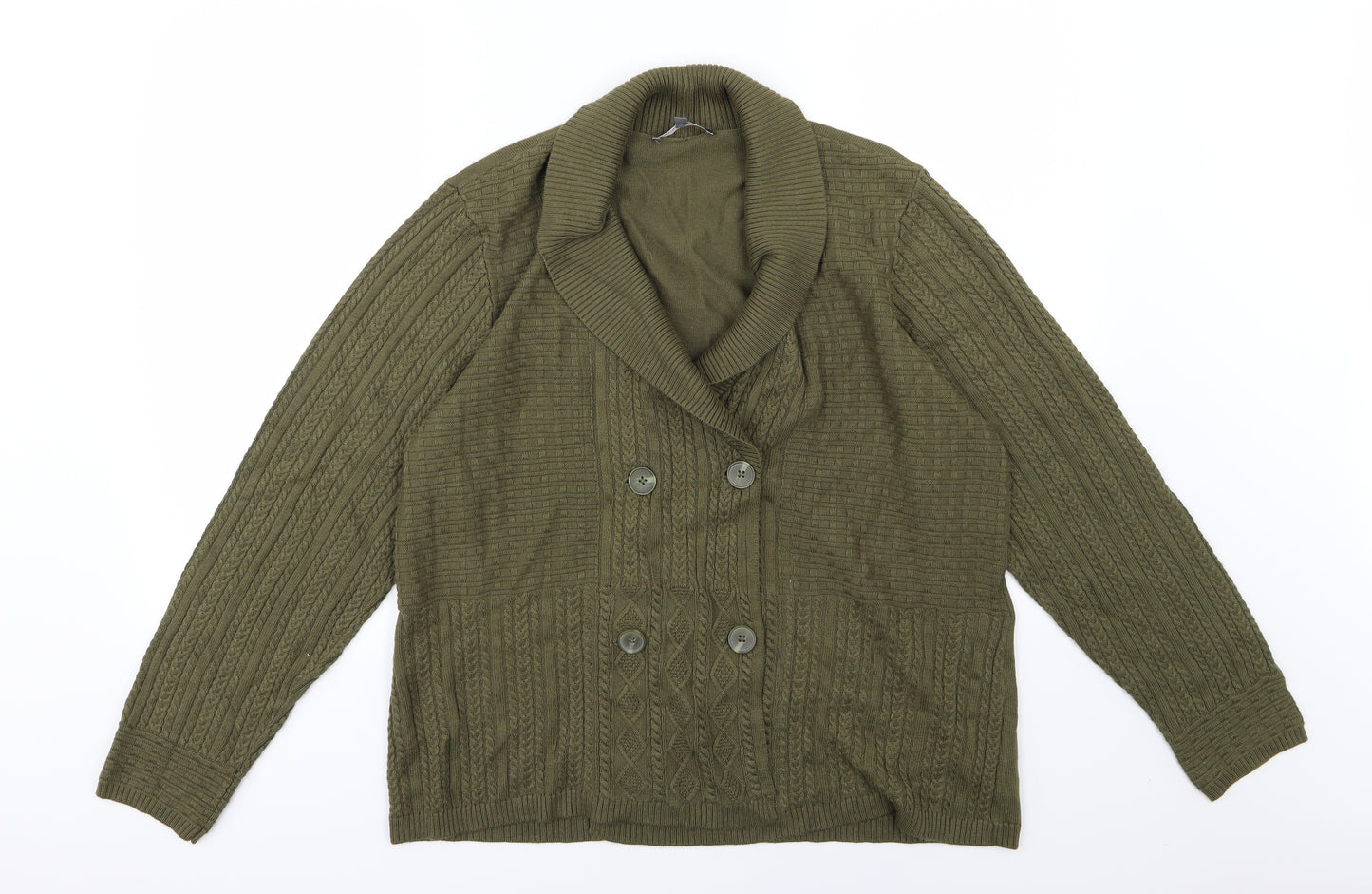 Laura Ashley Womens Green  Knit Cardigan Jumper Size 20