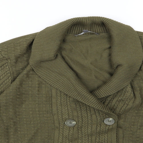 Laura Ashley Womens Green  Knit Cardigan Jumper Size 20