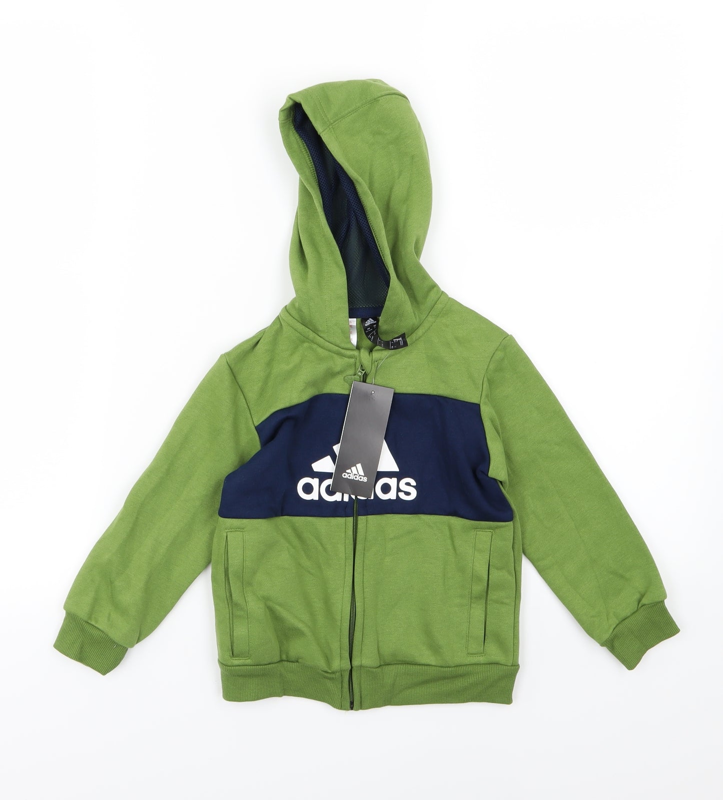 adidas Boys Green Striped Jersey Jacket  Size 18-24 Months