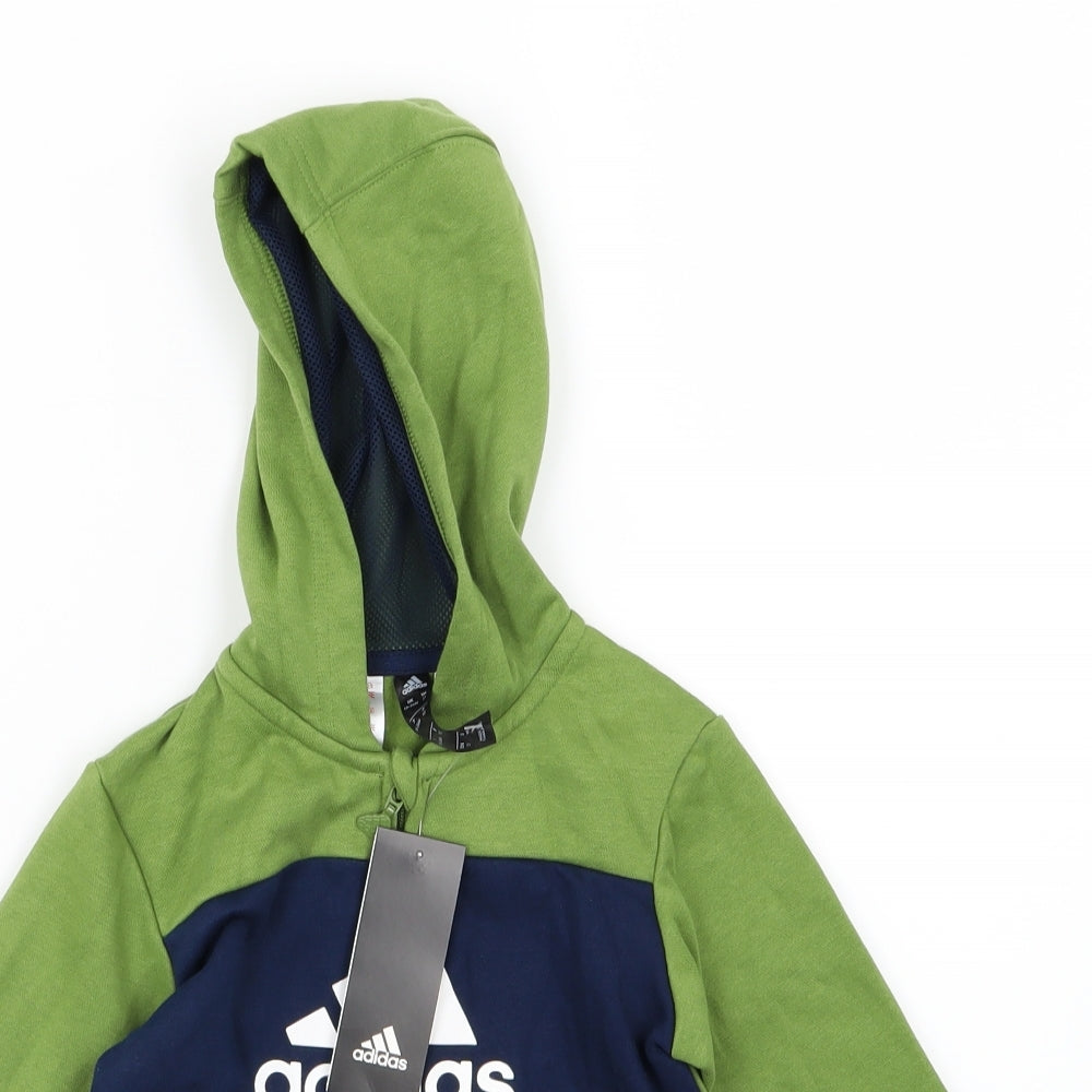 adidas Boys Green Striped Jersey Jacket  Size 18-24 Months