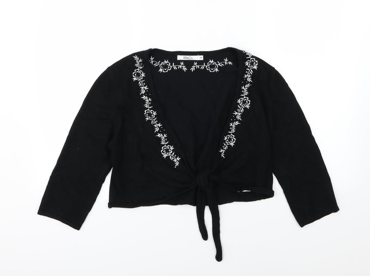 M&Co Womens  Floral Jersey Cardigan Jumper Size M