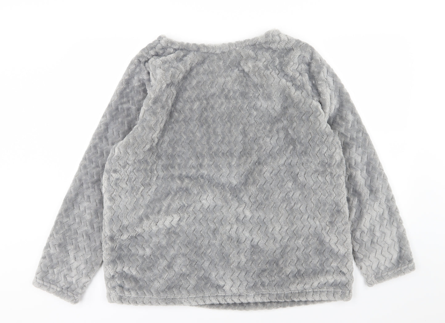 George Womens Grey Striped Fleece Top Pyjama Top Size 16