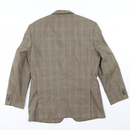 Marks and Spencer Mens Brown Houndstooth Rayon Jacket Suit Jacket Size 38