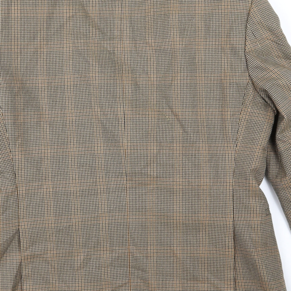 Marks and Spencer Mens Brown Houndstooth Rayon Jacket Suit Jacket Size 38