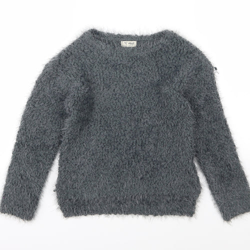NEXT Girls Grey  Knit Pullover Jumper Size 6 Years