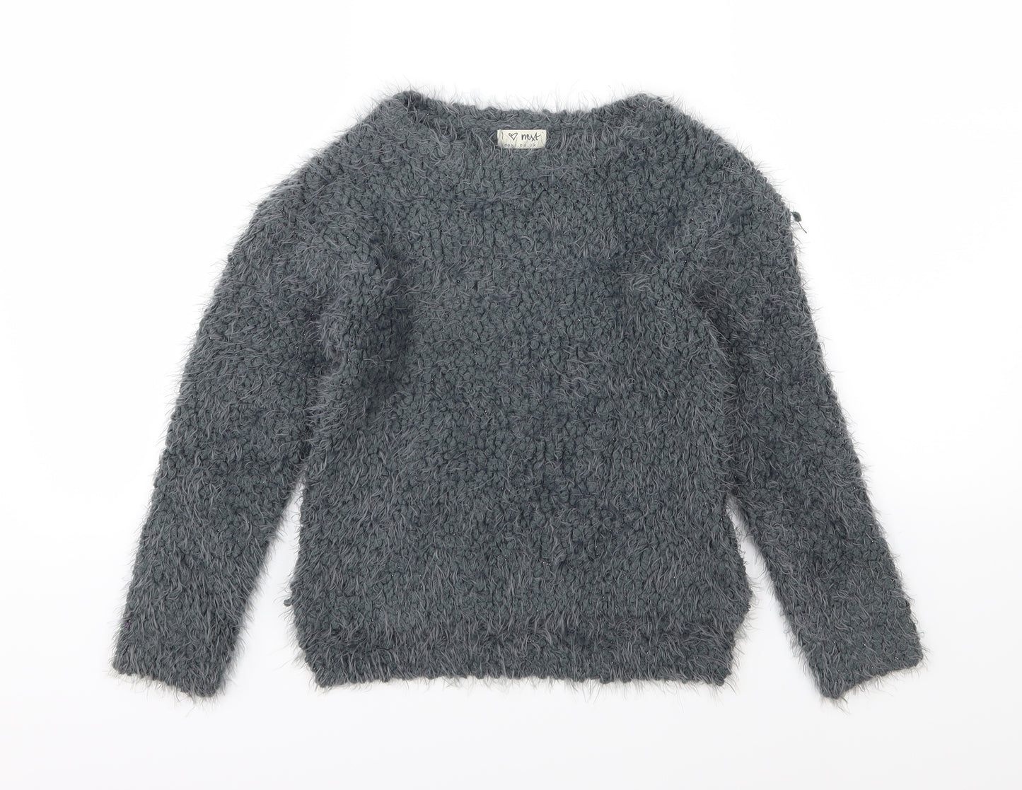 NEXT Girls Grey  Knit Pullover Jumper Size 6 Years