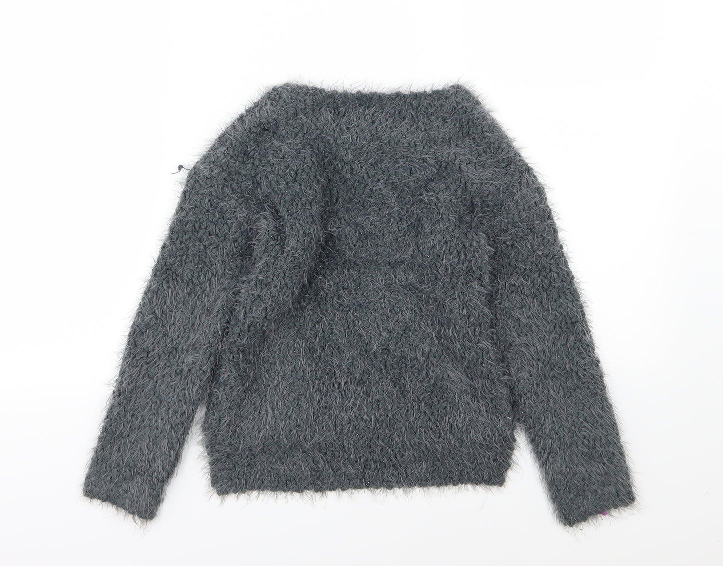 NEXT Girls Grey  Knit Pullover Jumper Size 6 Years
