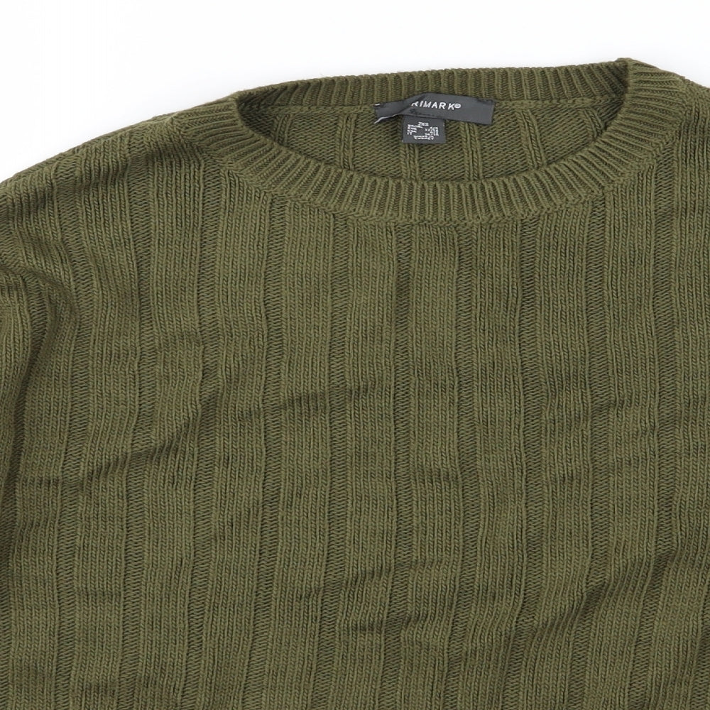 Primark Womens Green  Knit Pullover Jumper Size 2XS  - oversized
