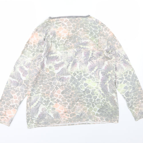 Casamia Womens Multicoloured Geometric Knit Pullover Jumper Size L