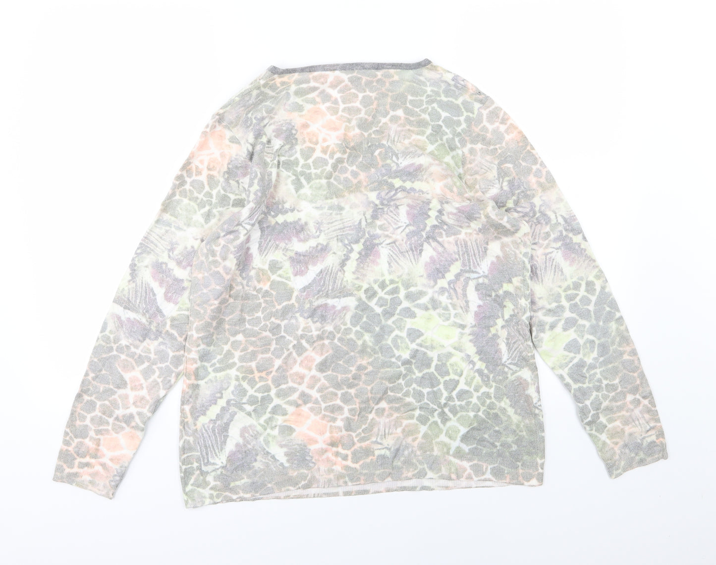 Casamia Womens Multicoloured Geometric Knit Pullover Jumper Size L
