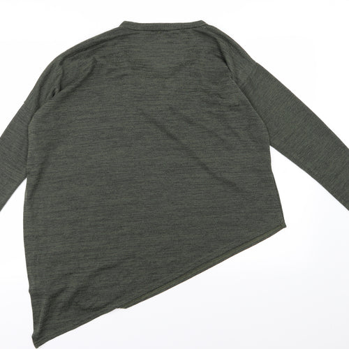 New Look Womens Green  Knit Pullover Jumper Size 12  - Asymmetric
