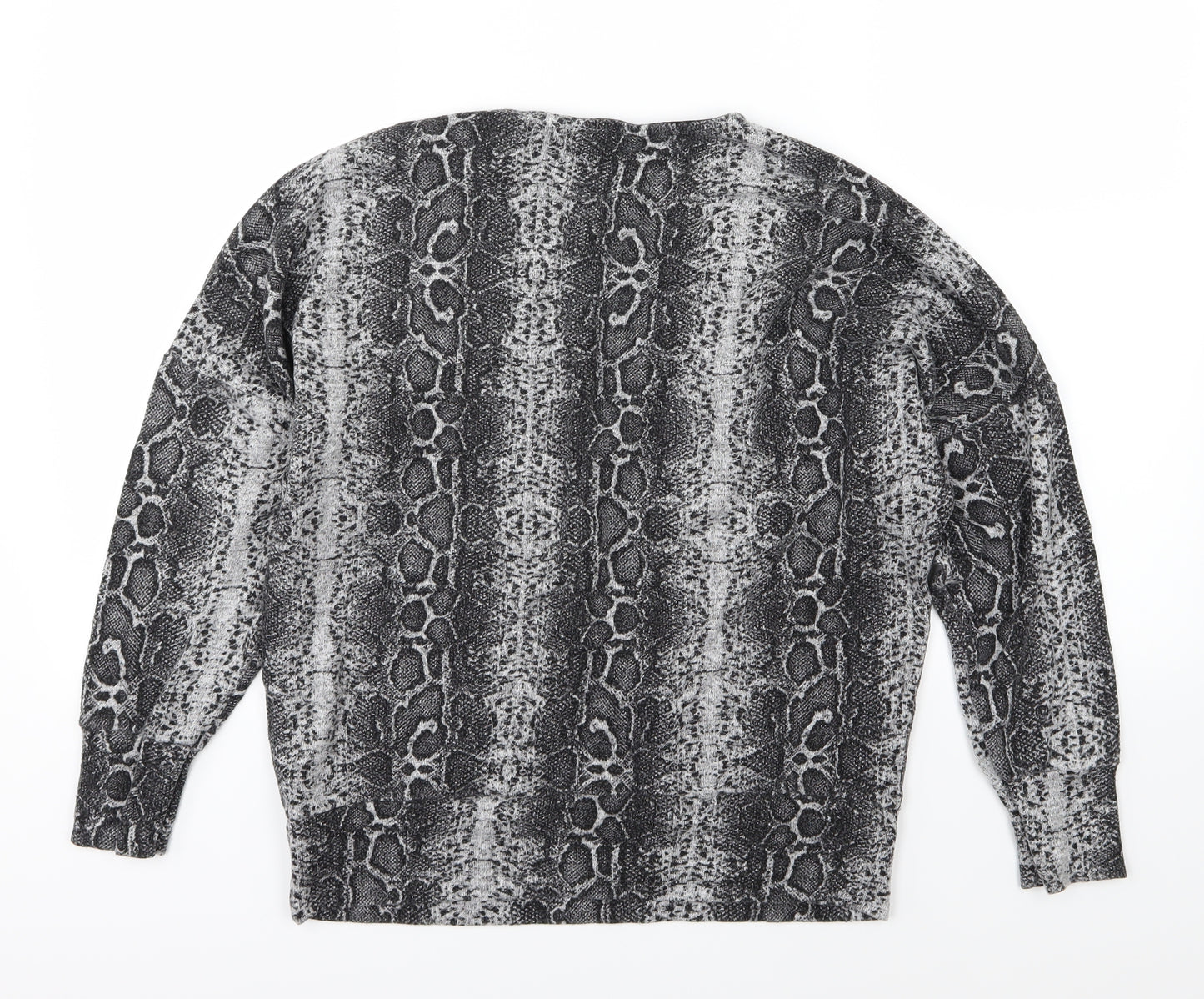 Dorothy Perkins Womens Grey Animal Print Knit Pullover Jumper Size 12