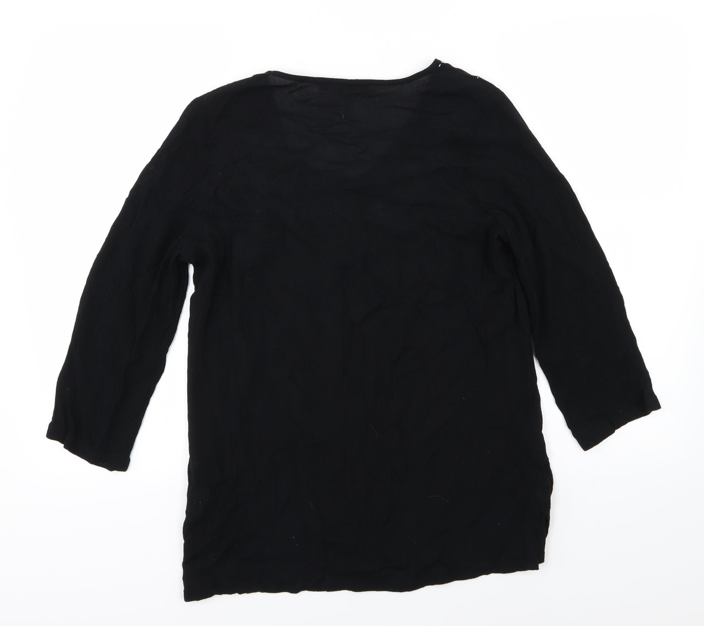DASH Womens Black Floral  Basic Blouse Size 10
