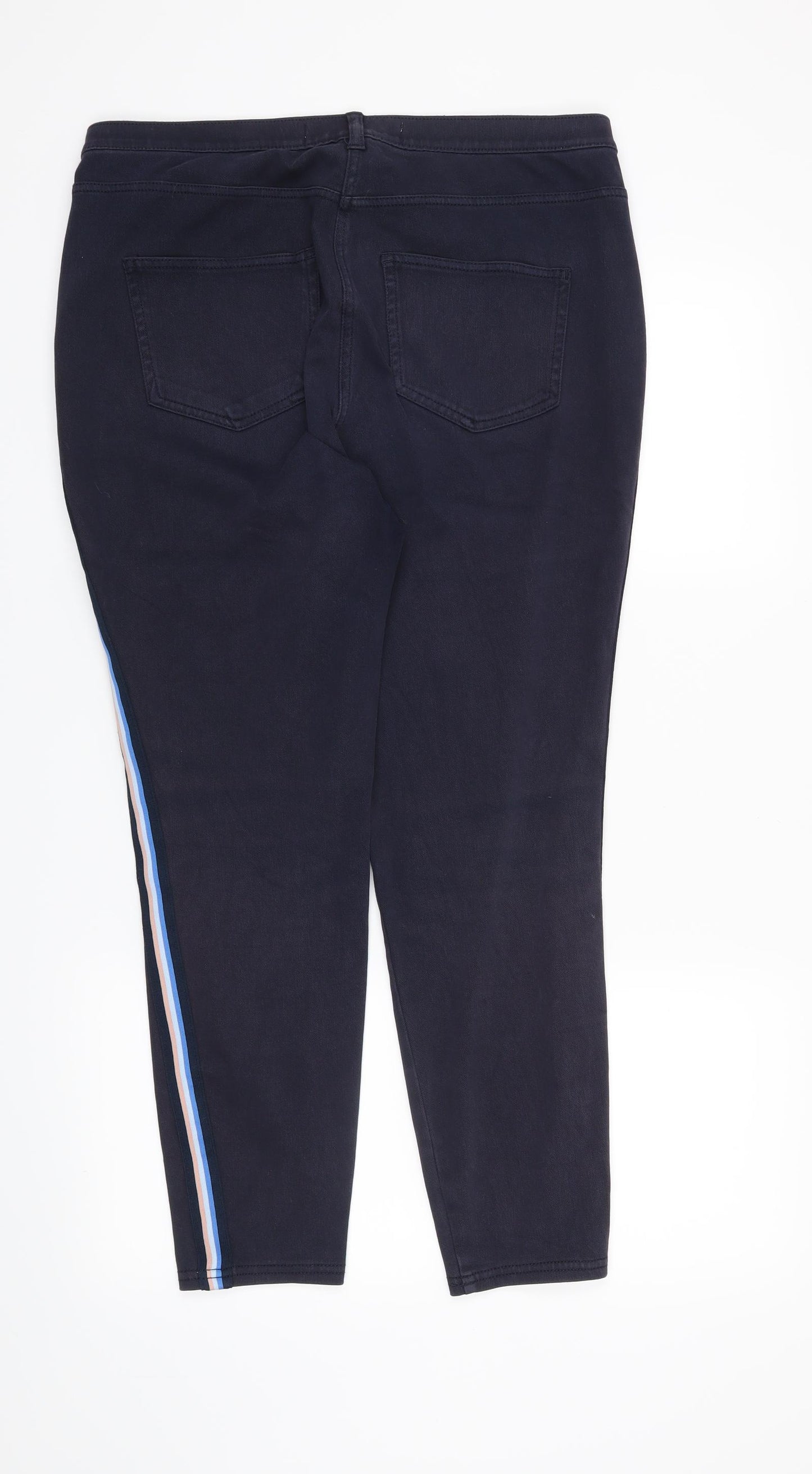 NEXT Womens Blue Striped  Jegging Jeans Size 16 L25 in