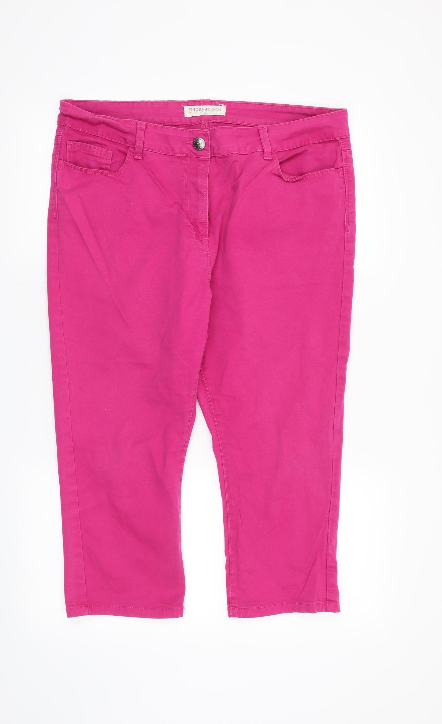 Papaya Womens Pink   Cropped Jeans Size 18 L20 in