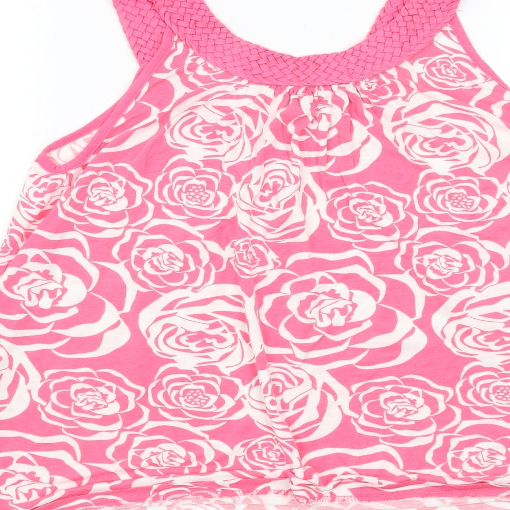 H&M Womens Pink Floral  Basic T-Shirt Size S