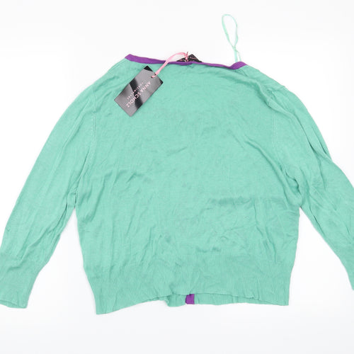 Anna Scholz Womens Green   Cardigan Jumper Size 18