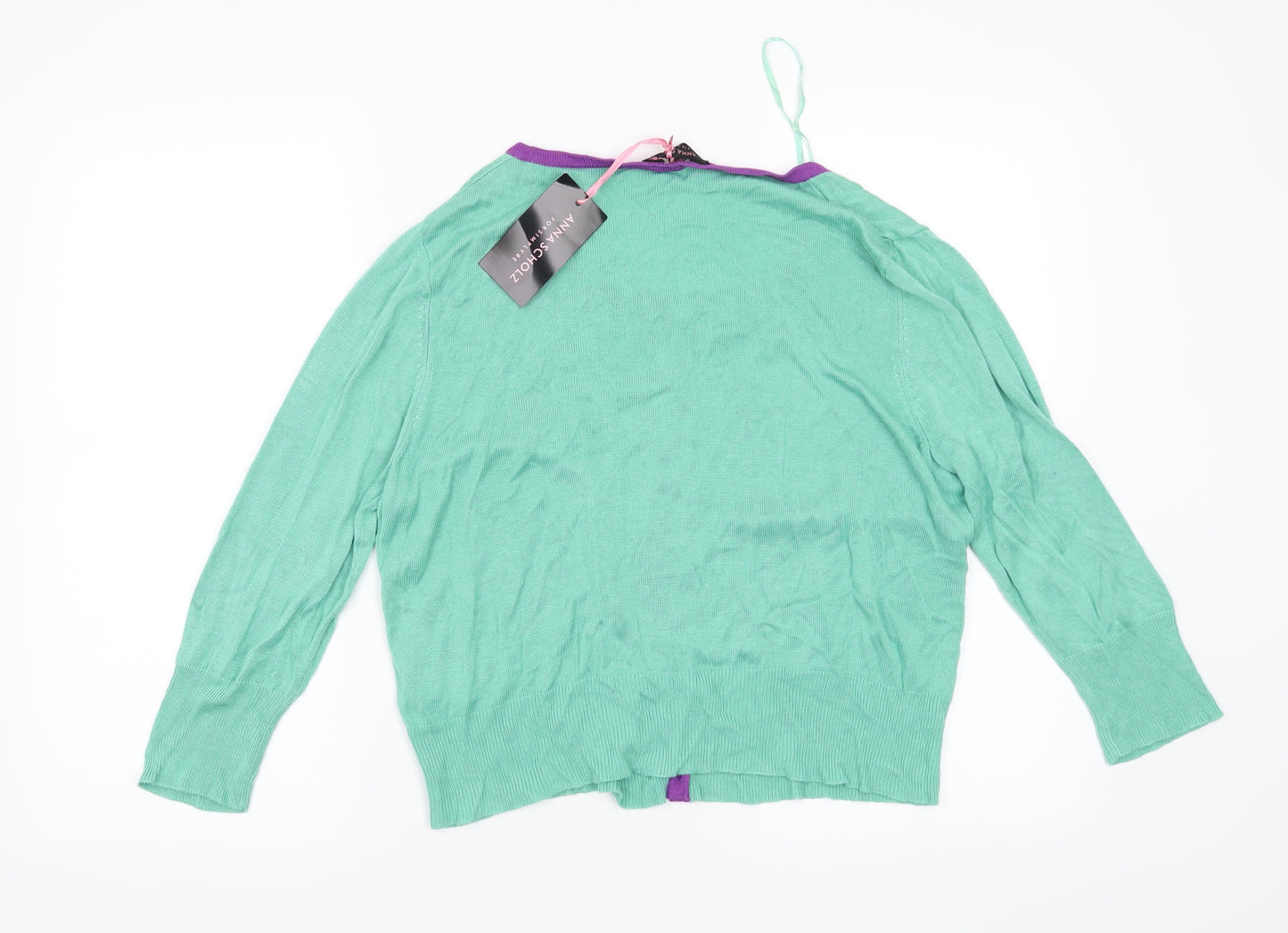 Anna Scholz Womens Green   Cardigan Jumper Size 18