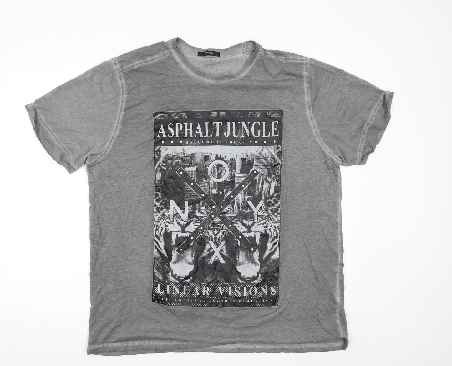 George Mens Grey    T-Shirt Size XL  - Asphalt Jungle