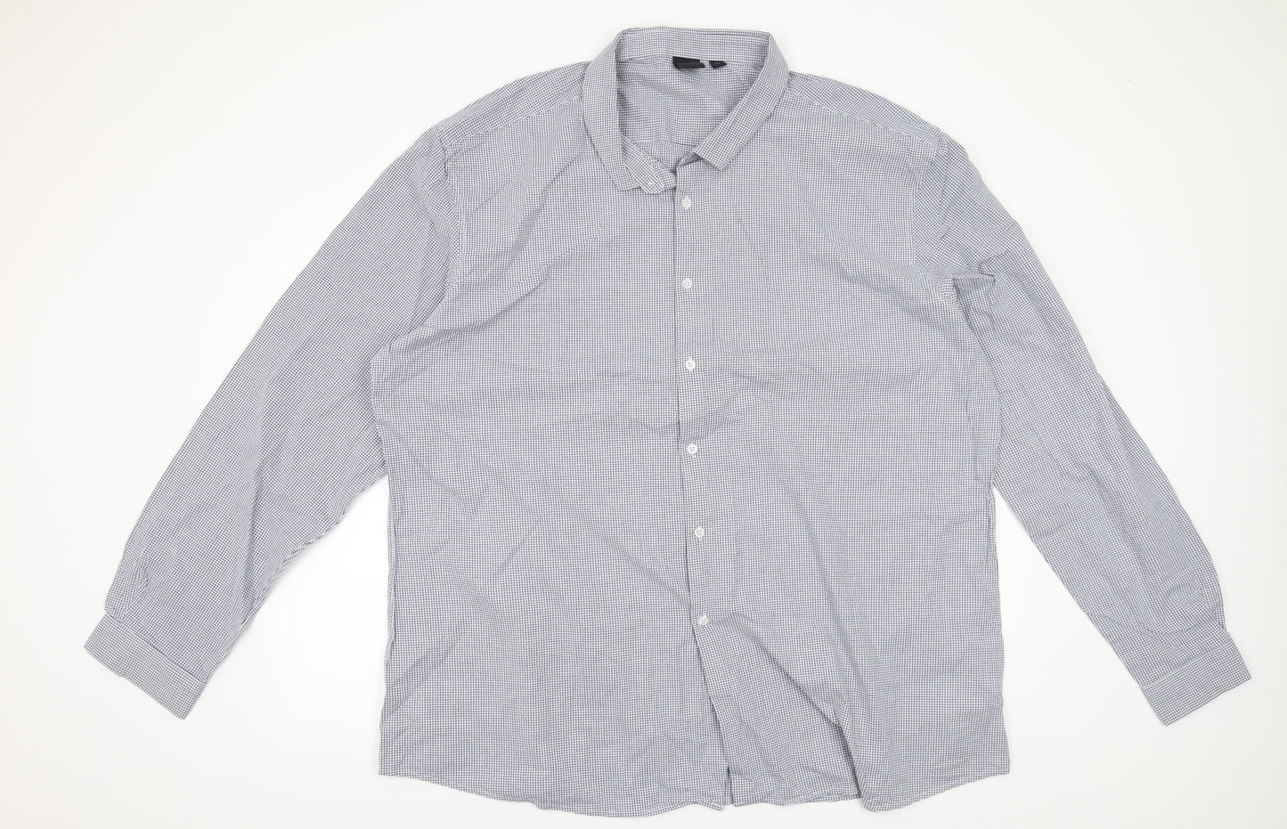ASOS Mens Blue Check   Button-Up Size 6XL
