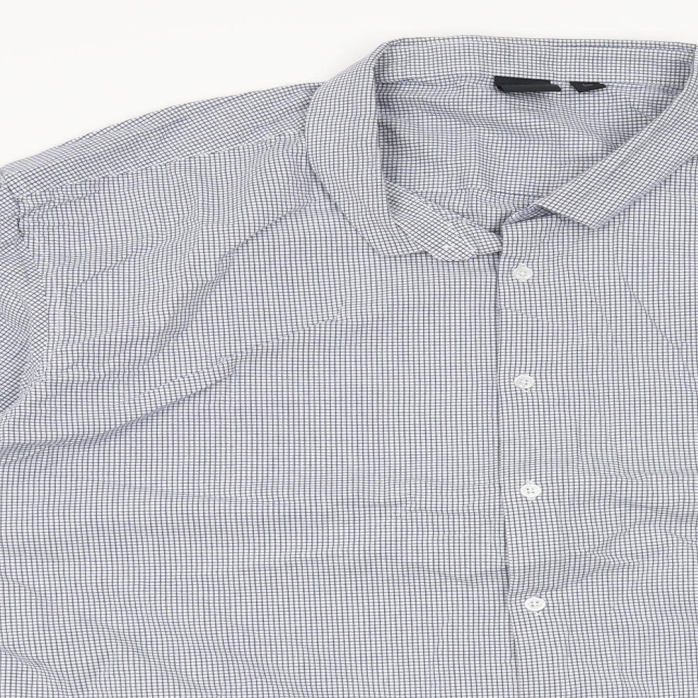 ASOS Mens Blue Check   Button-Up Size 6XL