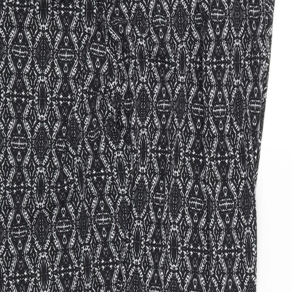Primark Womens Black Geometric  Trousers  Size 18 L27 in