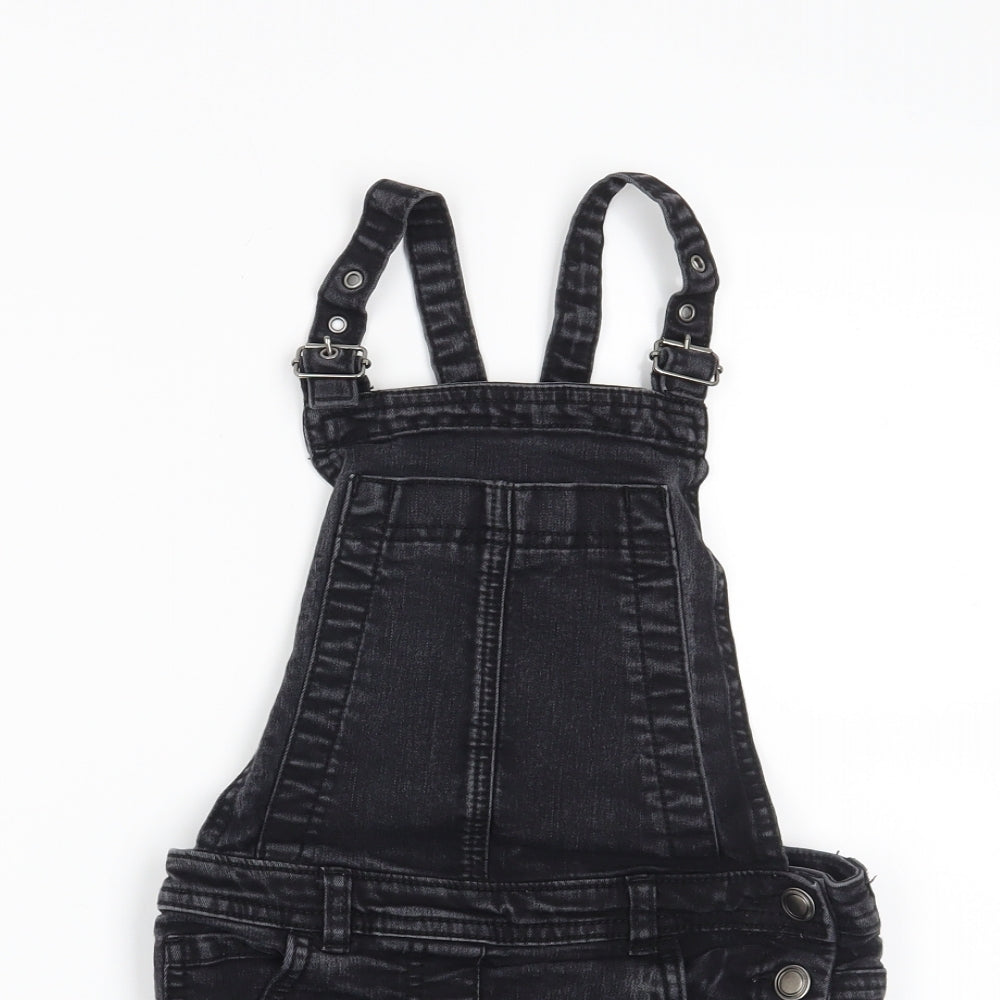 George Girls Black   Pinafore/Dungaree Dress  Size 7-8 Years  - Star