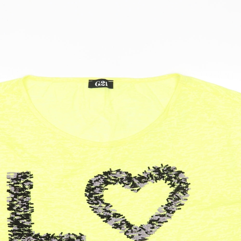 George Womens Yellow   Basic T-Shirt Size 16  - LOVE