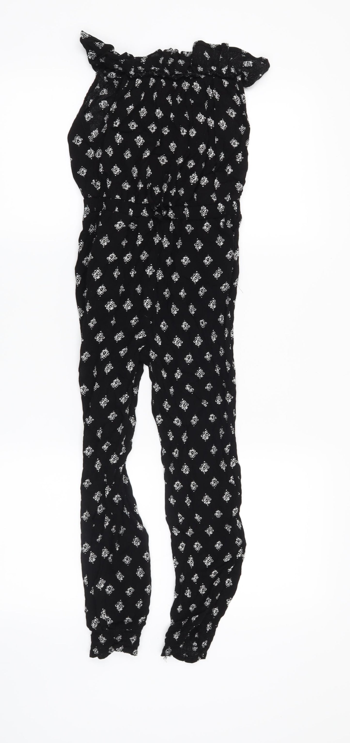 Young Dimension Girls Black Geometric  Jumpsuit One-Piece Size 6-7 Years
