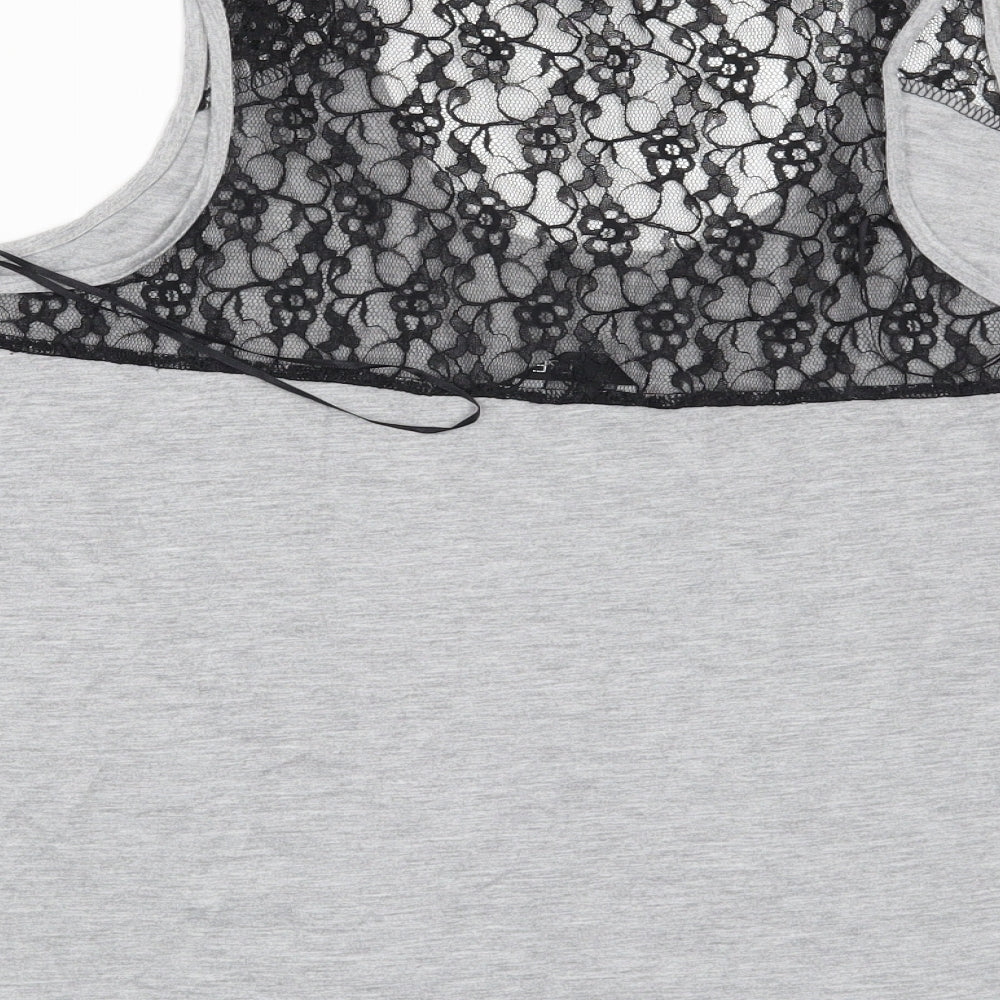 F&F Womens Grey Floral  Basic T-Shirt Size 18