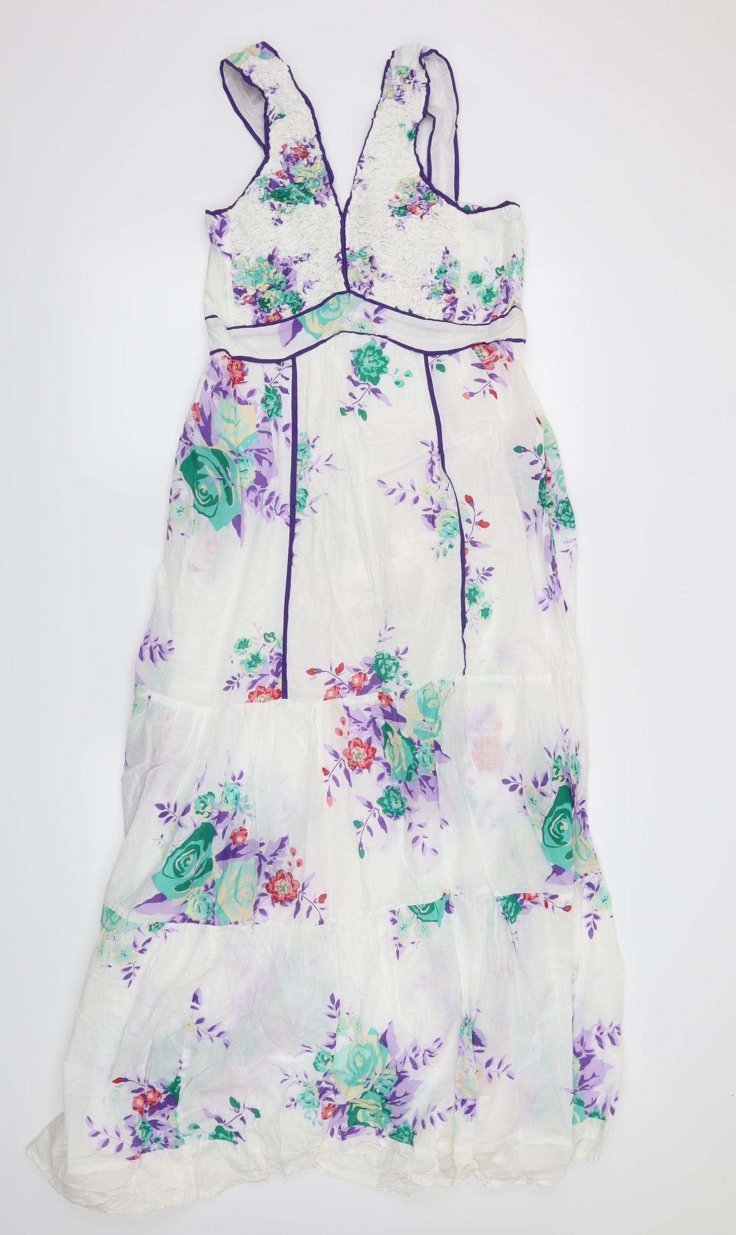 Preworn Womens White Floral  Maxi  Size L