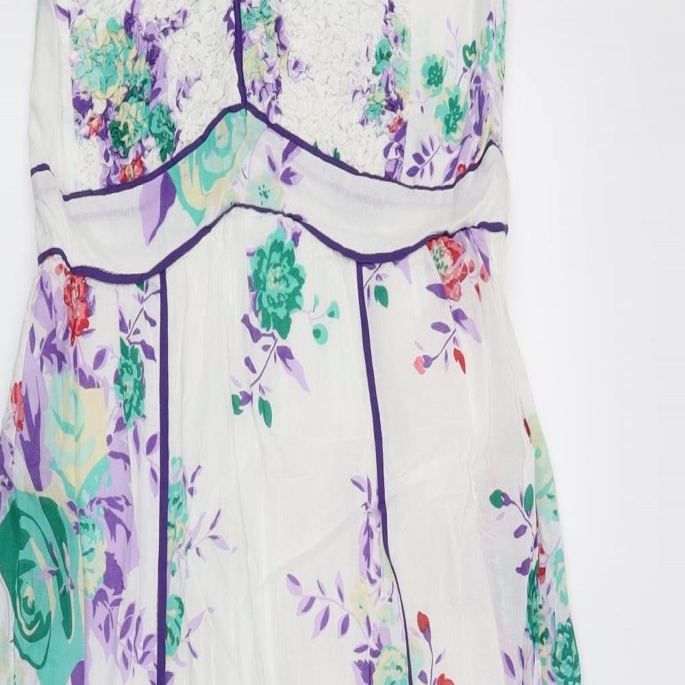 Preworn Womens White Floral  Maxi  Size L