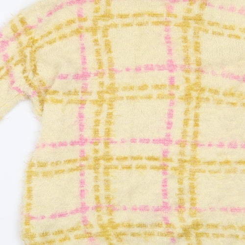Miss Selfridge Womens Beige Check  Pullover Jumper Size 10