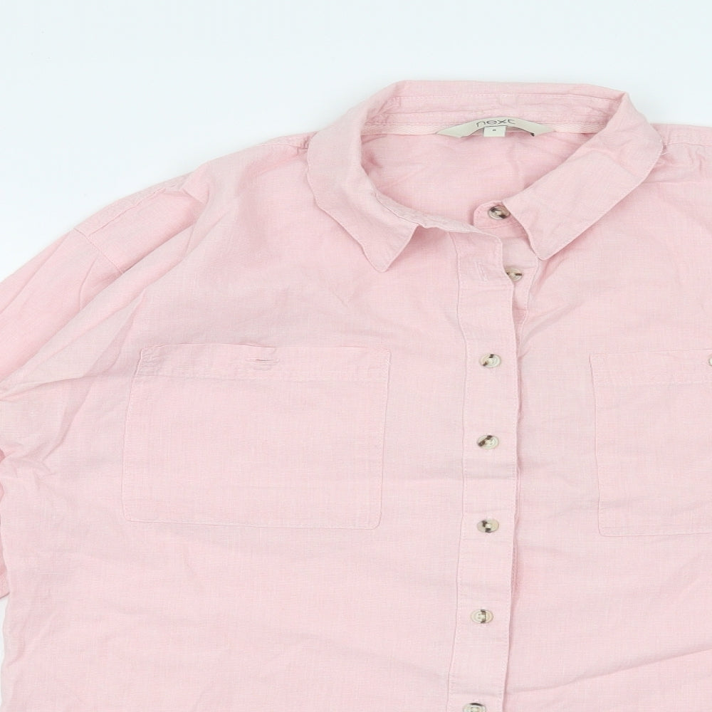 NEXT Womens Pink   Basic Button-Up Size 8