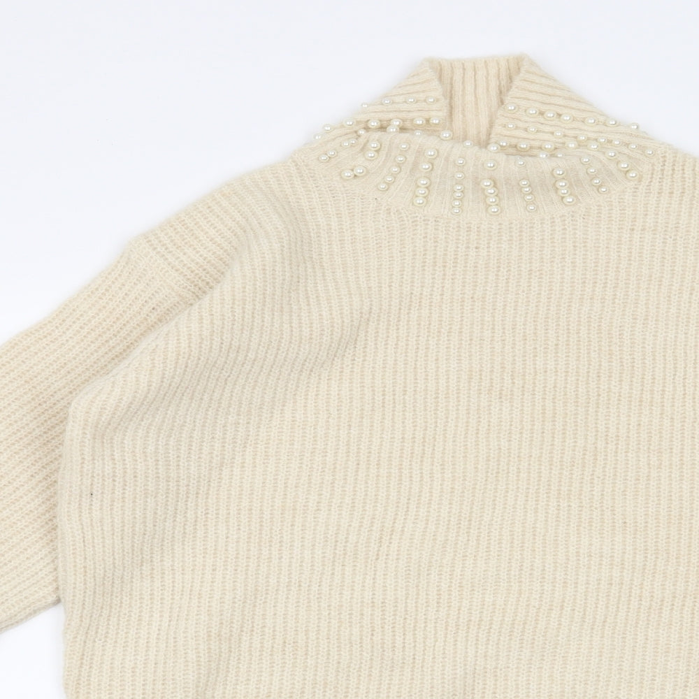 Quiz Womens Beige   Pullover Jumper Size S