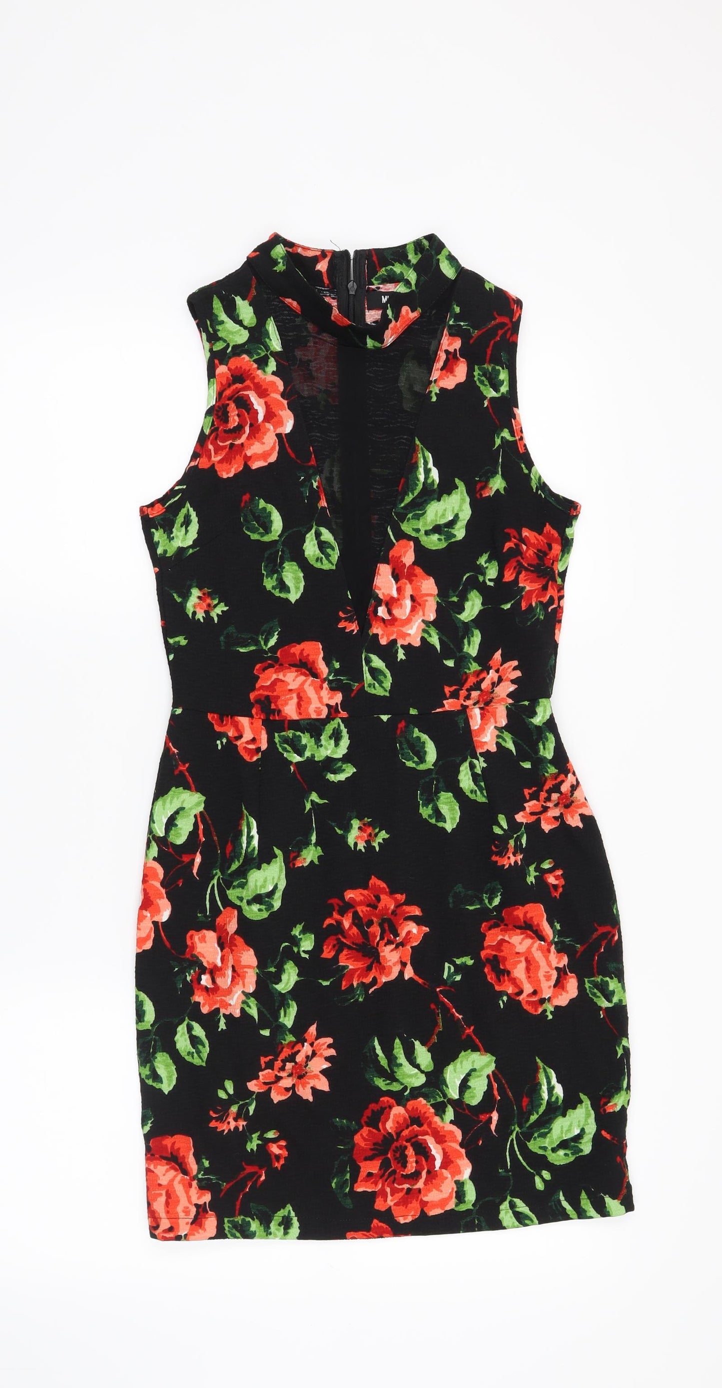 Missguided Womens Black Floral  Shift  Size 8