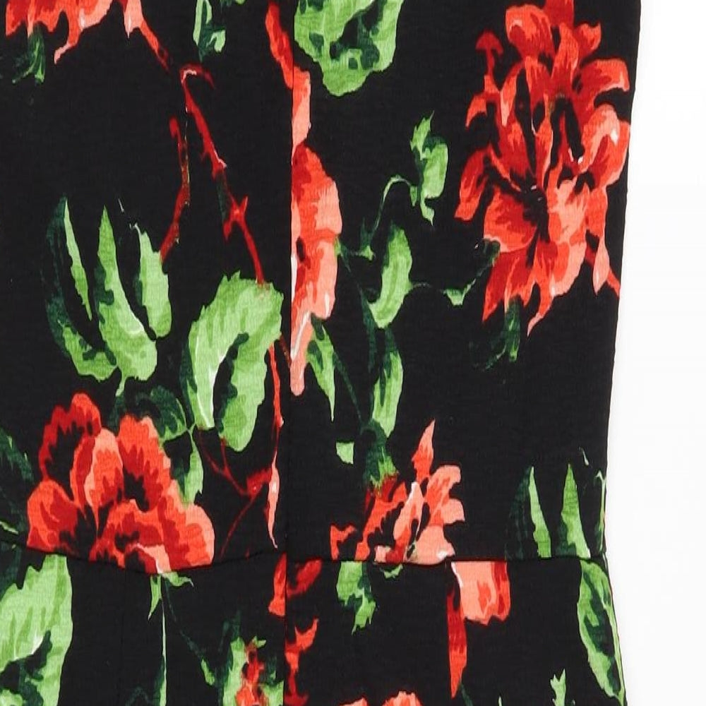 Missguided Womens Black Floral  Shift  Size 8