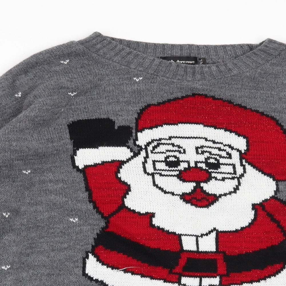 Sixth Avenue Womens Grey   Pullover Jumper Size M  - Christmas